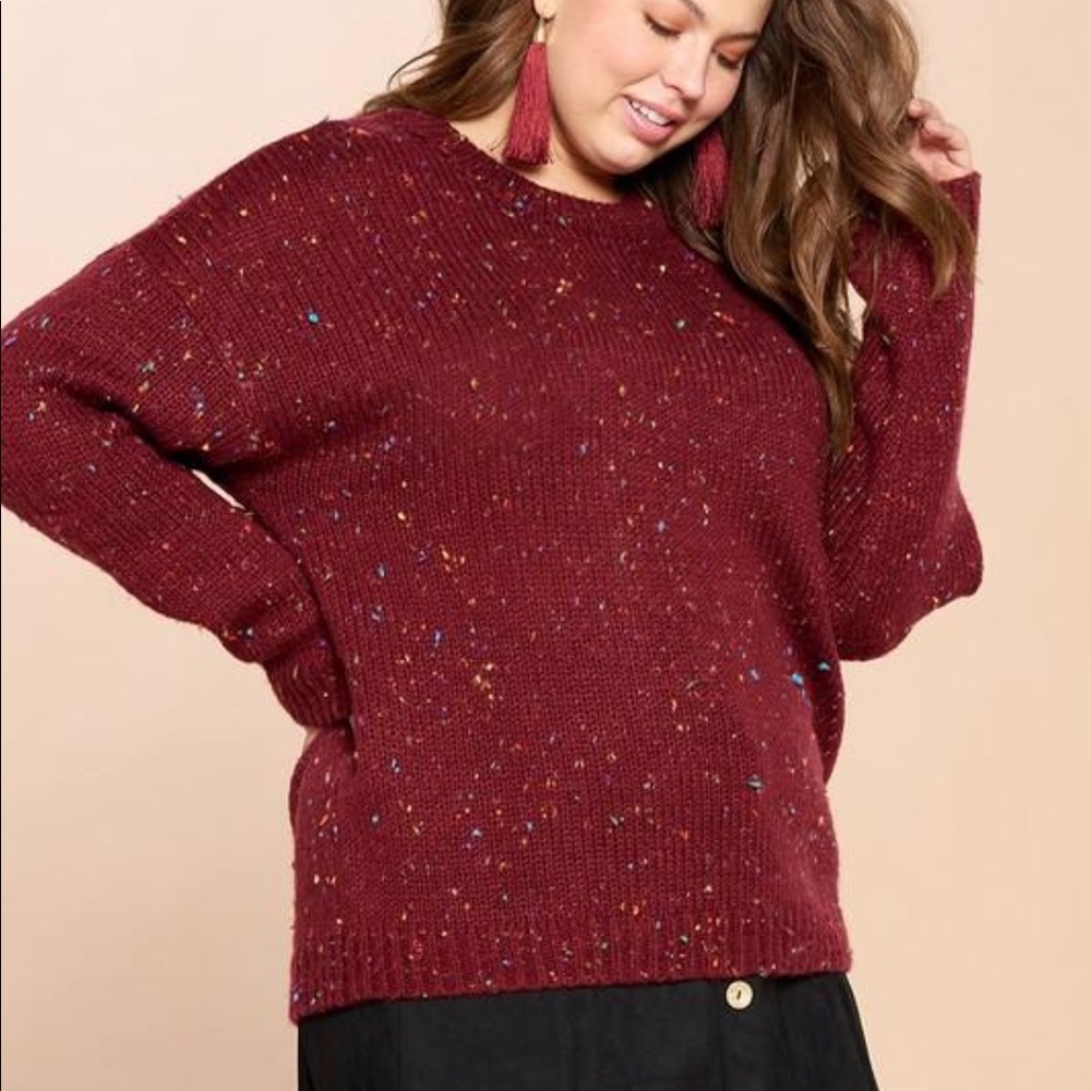 Maroon Speckled Sweater